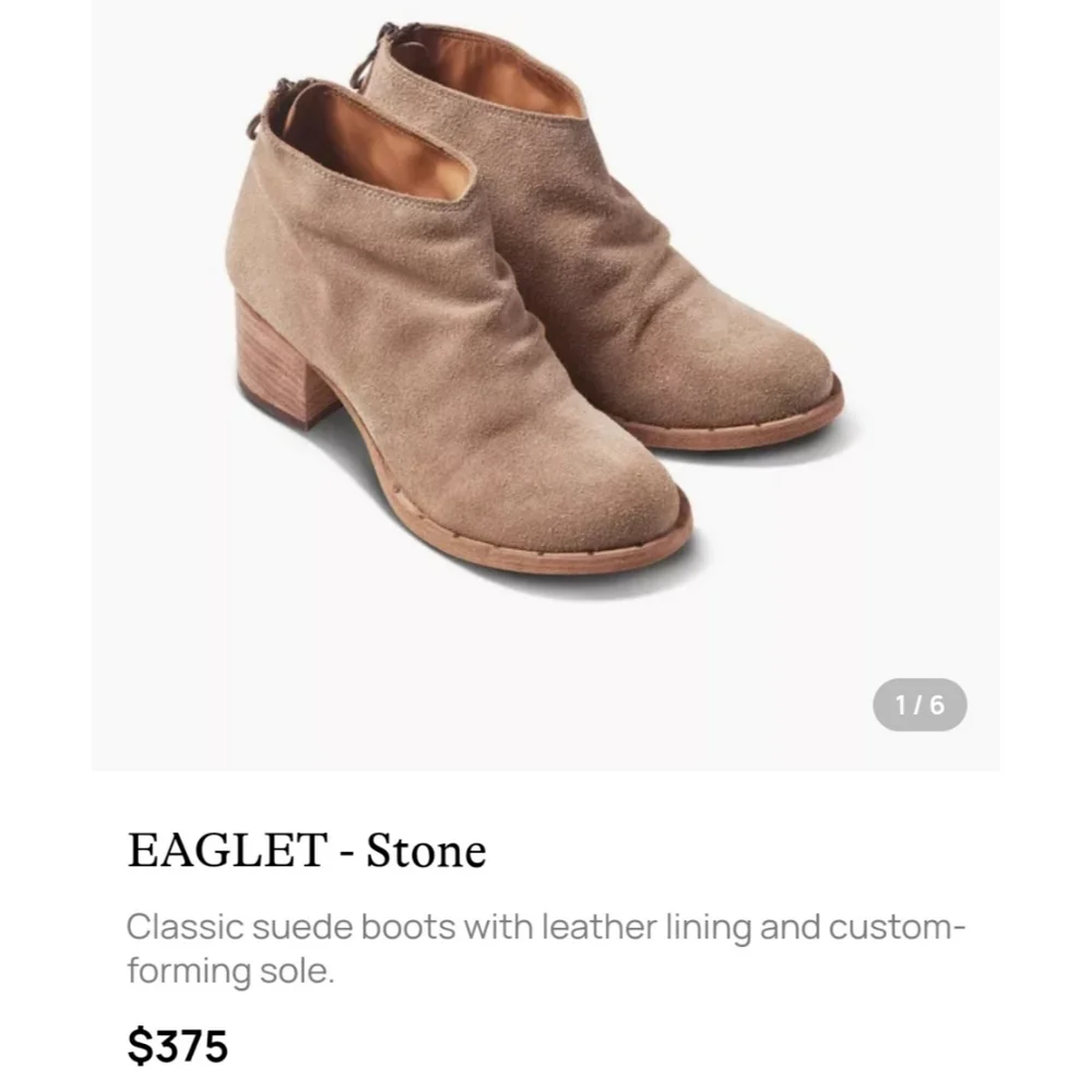 Beek Eaglet Suede Booties in Stone Size 6_2